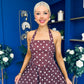 Adison Halterneck Midi Dress Cream Polka Coco