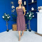 Adison Halterneck Midi Dress Cream Polka Coco