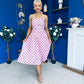 Adison Halterneck Midi Dress Coco Polka Pink