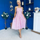 Adison Halterneck Midi Dress Coco Polka Pink