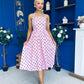 Adison Halterneck Midi Dress Coco Polka Pink