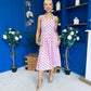 Adison Halterneck Midi Dress Coco Polka Pink