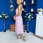Adison Halterneck Midi Dress Coco Polka Pink