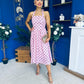 Adison Halterneck Midi Dress Coco Polka Pink