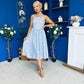 Adison Halterneck Midi Dress Coco Polka Blue