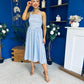 Adison Halterneck Midi Dress Coco Polka Blue