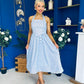 Adison Halterneck Midi Dress Coco Polka Blue