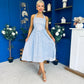 Adison Halterneck Midi Dress Coco Polka Blue