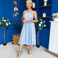 Adison Halterneck Midi Dress Coco Polka Blue