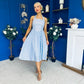 Adison Halterneck Midi Dress Coco Polka Blue