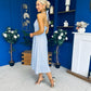 Adison Halterneck Midi Dress Coco Polka Blue