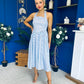 Adison Halterneck Midi Dress Coco Polka Blue