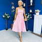 Adison Halterneck Midi Dress Coral Polka Peach