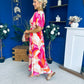 Suzan Banded Midi Dress Printed Coral