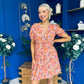 Laura Button Detail Mini Dress Floral Amber