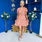 Laura Button Detail Mini Dress Floral Amber