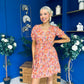Laura Button Detail Mini Dress Floral Amber