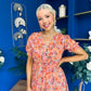 Laura Button Detail Mini Dress Floral Amber