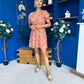 Laura Button Detail Mini Dress Floral Amber