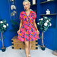 Laura Button Detail Mini Dress Floral Multi