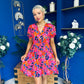 Laura Button Detail Mini Dress Floral Multi
