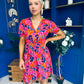 Laura Button Detail Mini Dress Floral Multi