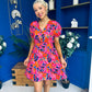 Laura Button Detail Mini Dress Floral Multi