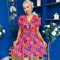 Laura Button Detail Mini Dress Floral Multi