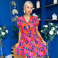 Laura Button Detail Mini Dress Floral Multi