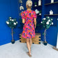Laura Button Detail Mini Dress Floral Multi