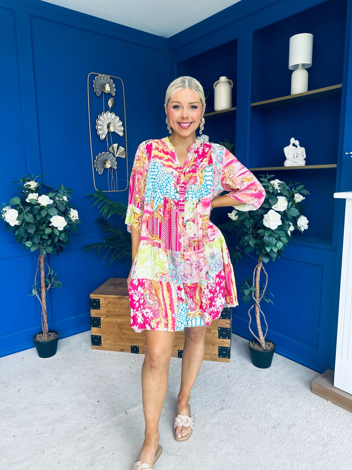 Amber Para Mini Dress Dress Printed Pink