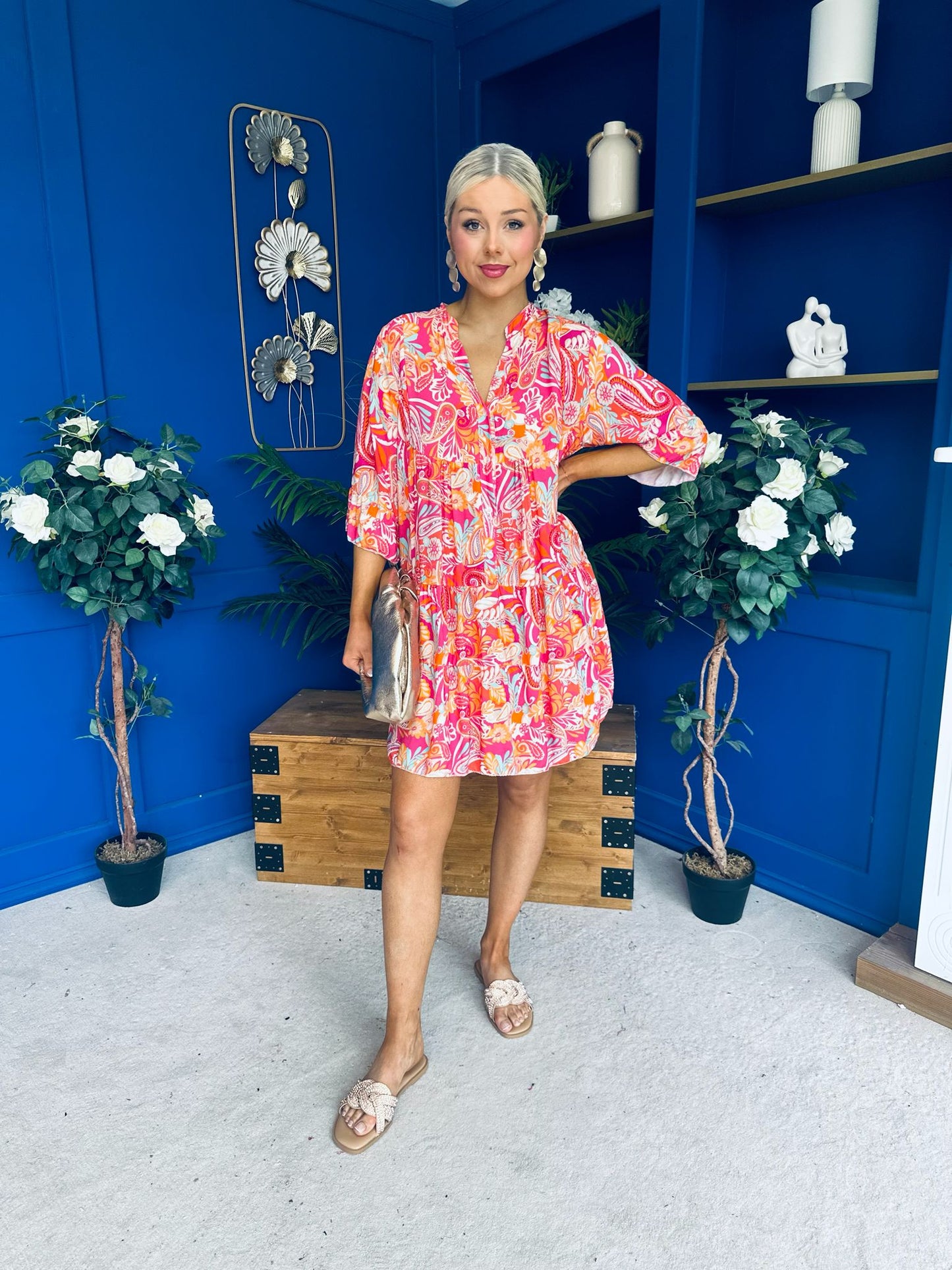 Amber Para Mini Dress Dress Printed Coral