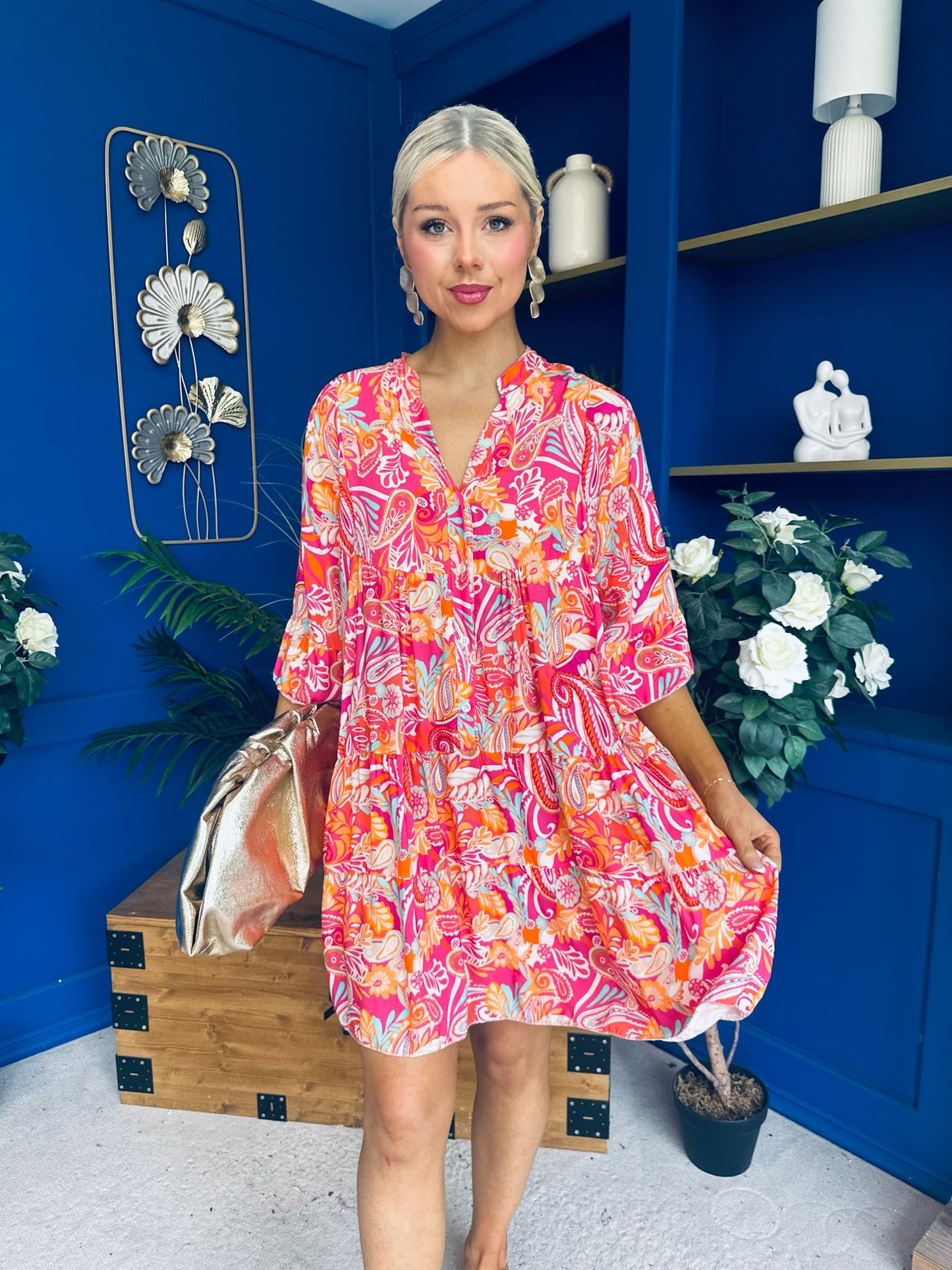 Amber Para Mini Dress Dress Printed Coral