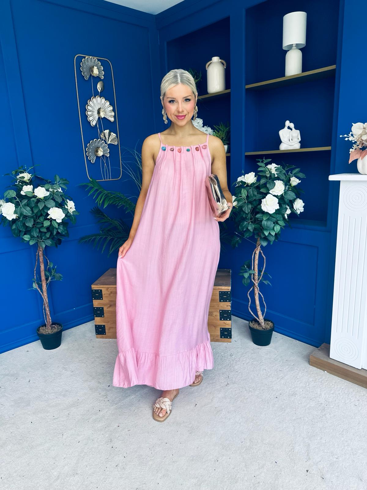 Ashley Beaded Para Maxi Dress Dress Pink