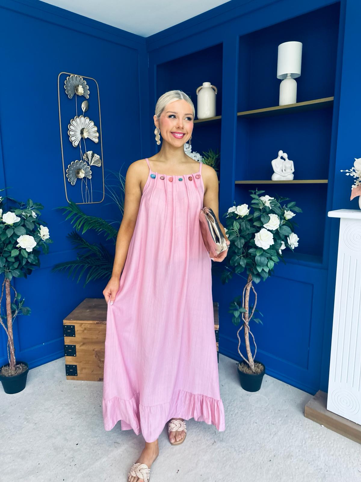 Ashley Beaded Para Maxi Dress Dress Pink