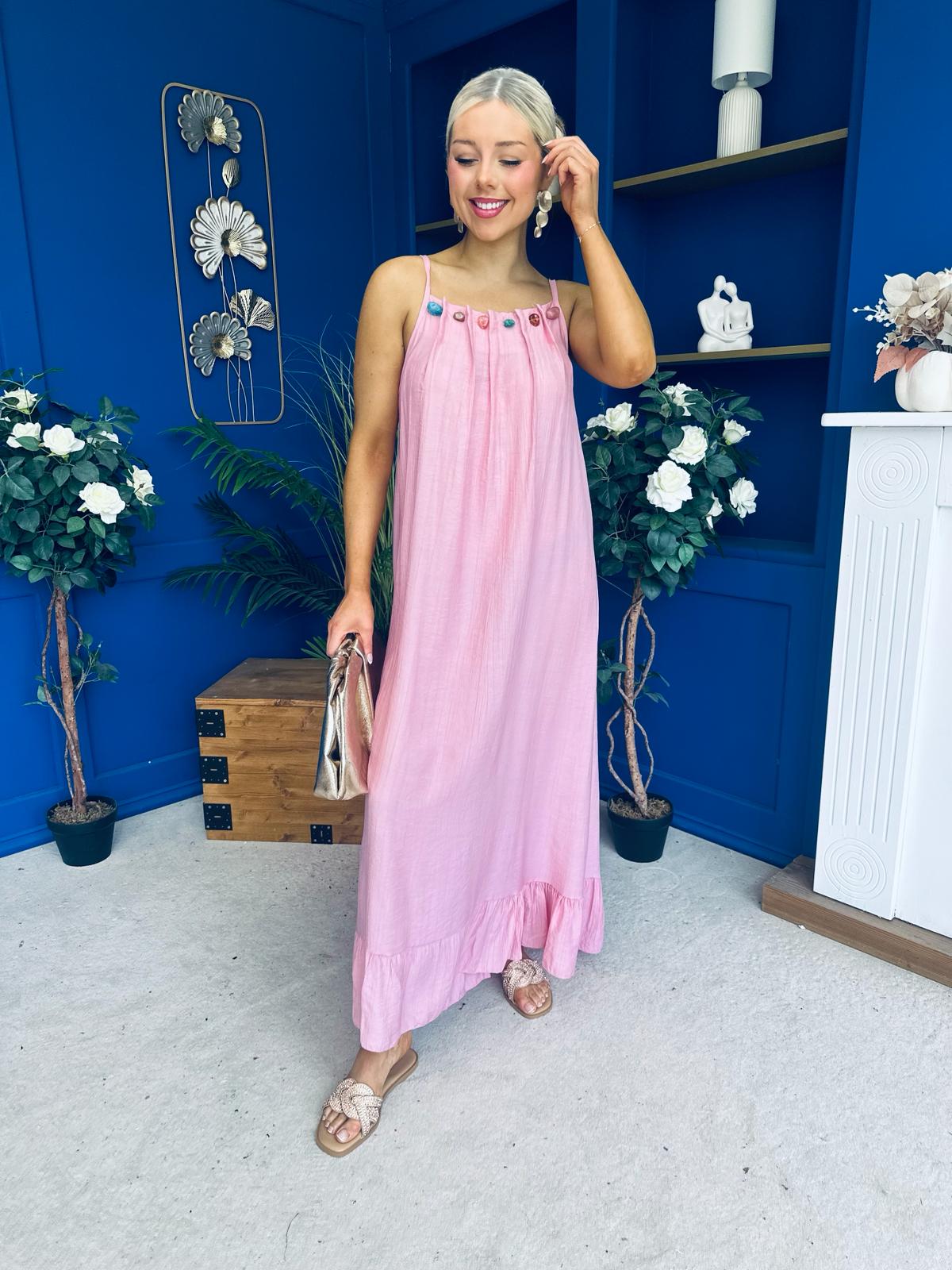 Ashley Beaded Para Maxi Dress Dress Pink