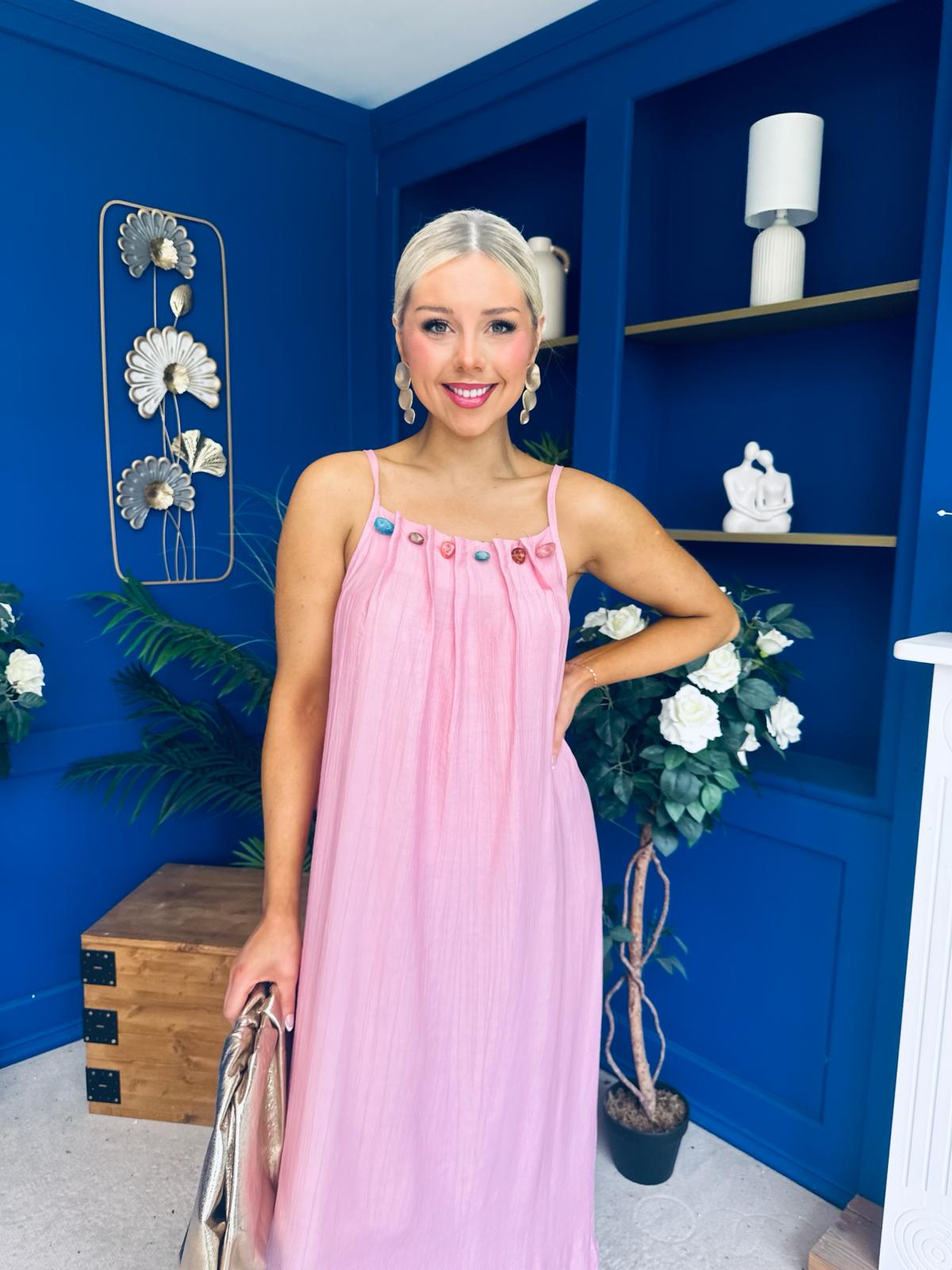Ashley Beaded Para Maxi Dress Dress Pink