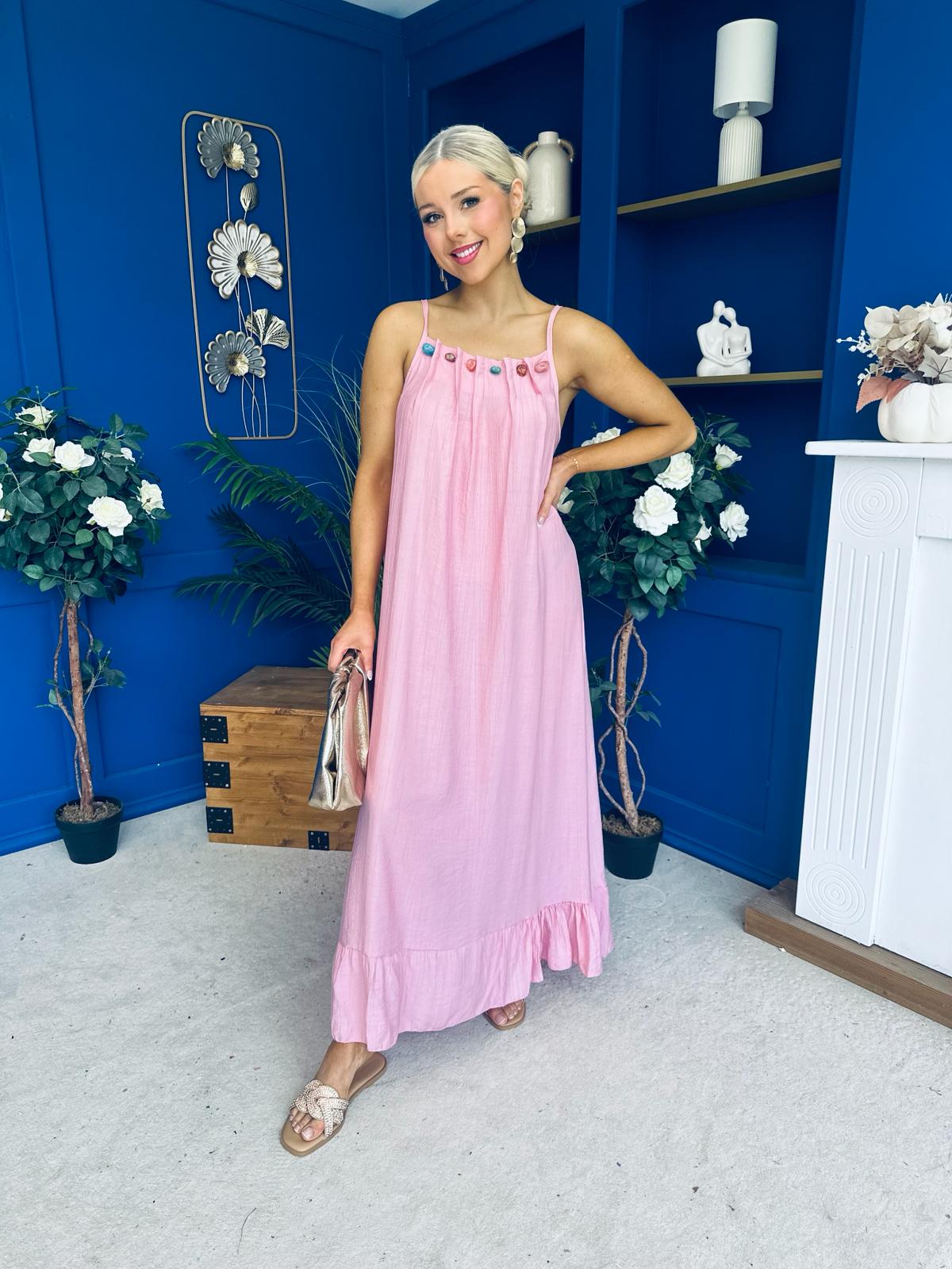 Ashley Beaded Para Maxi Dress Dress Pink