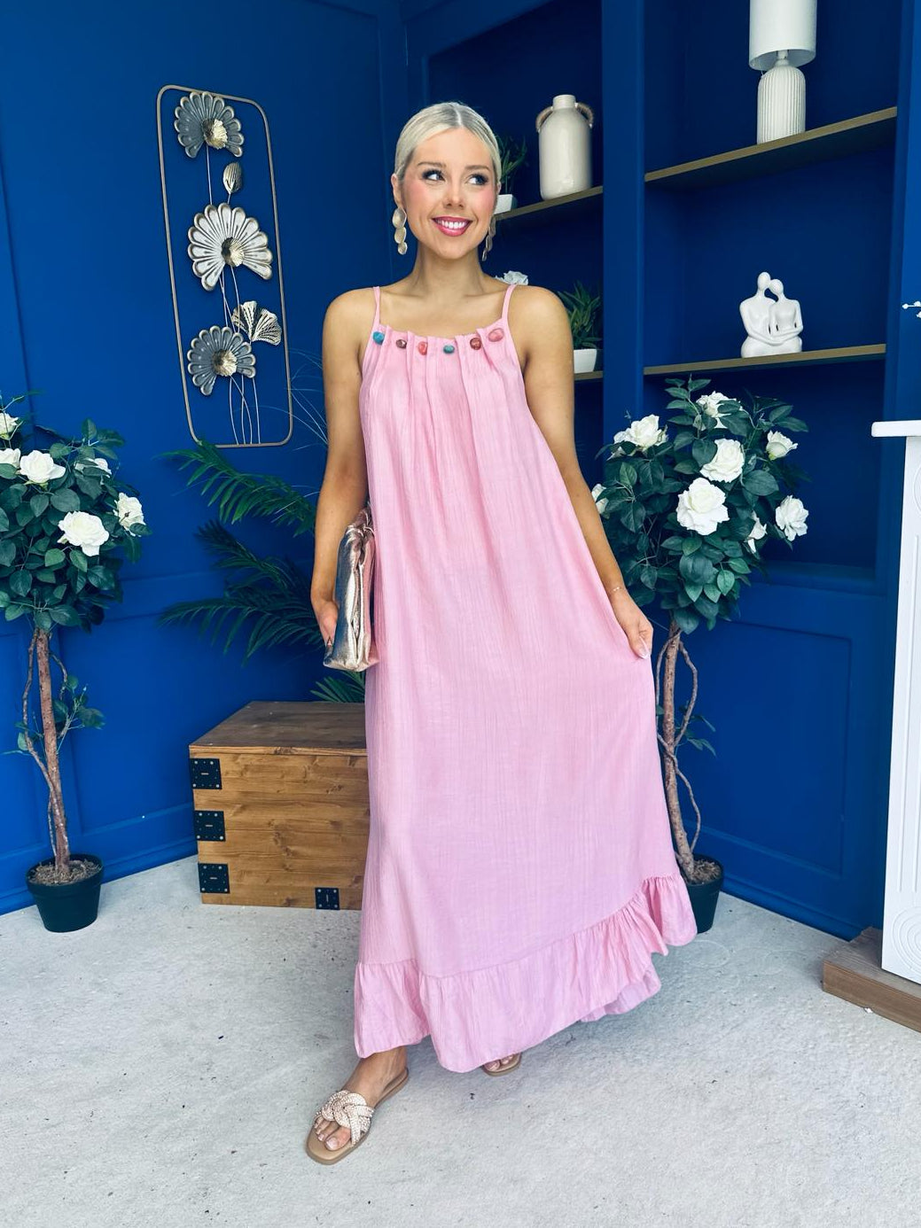 Ashley Beaded Para Maxi Dress Dress Pink