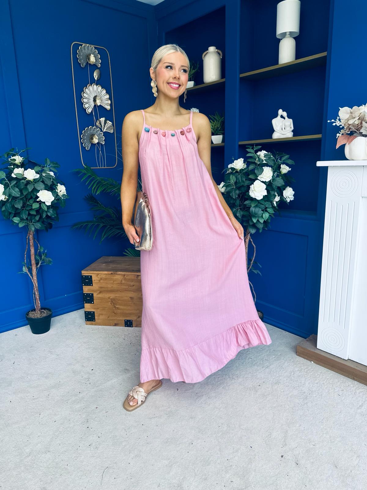 Ashley Beaded Para Maxi Dress Dress Pink