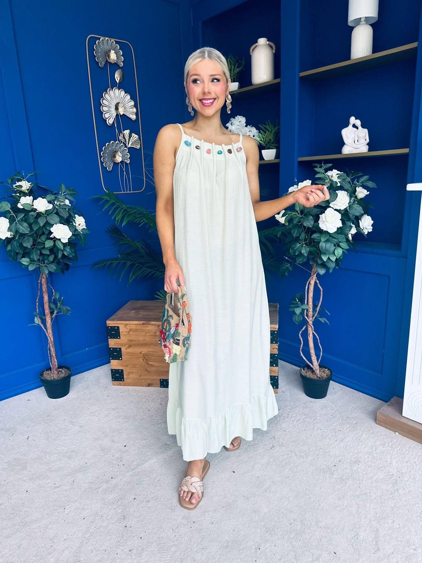 Ashley Beaded Para Maxi Dress Dress Mint