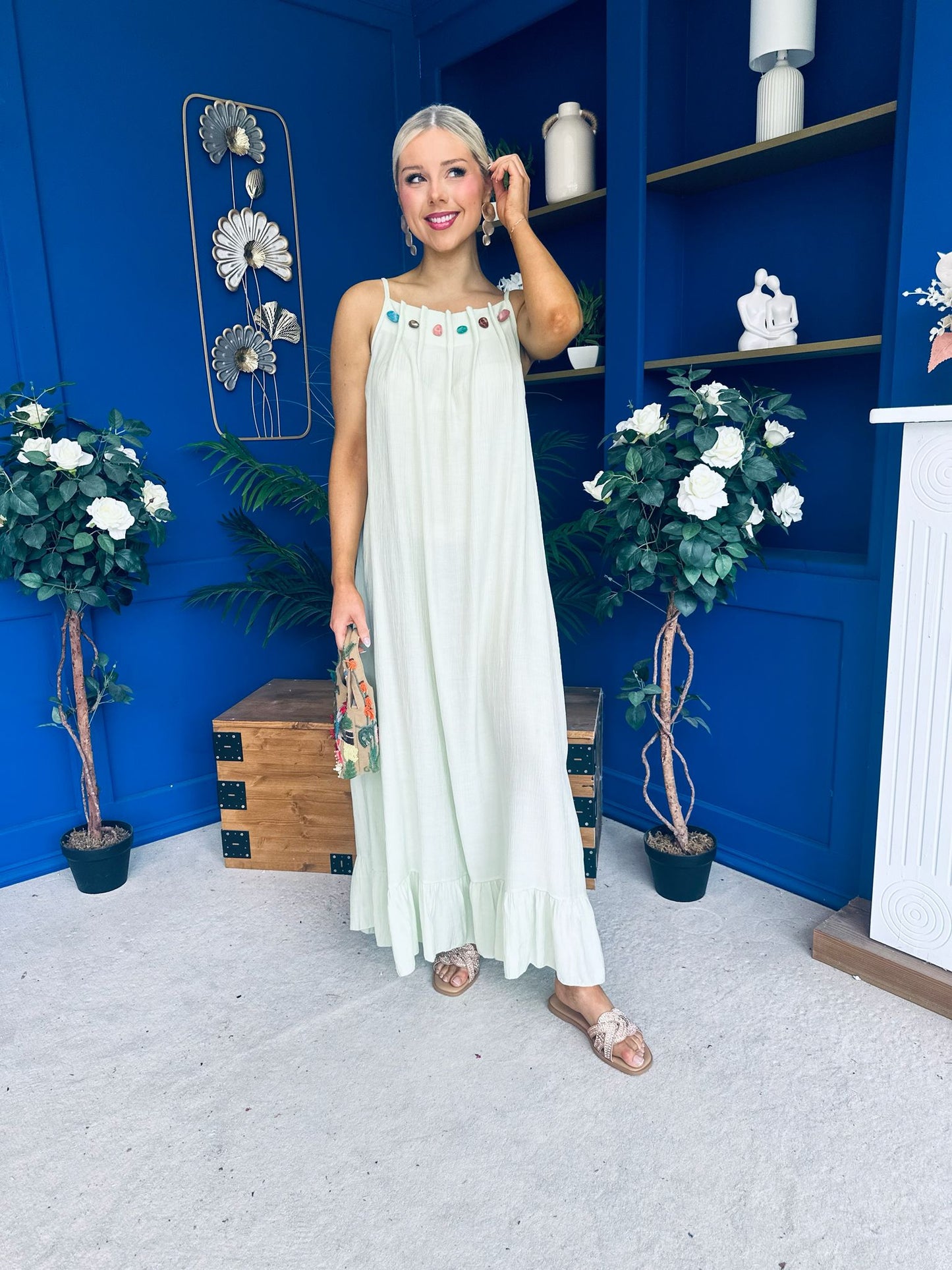 Ashley Beaded Para Maxi Dress Dress Mint
