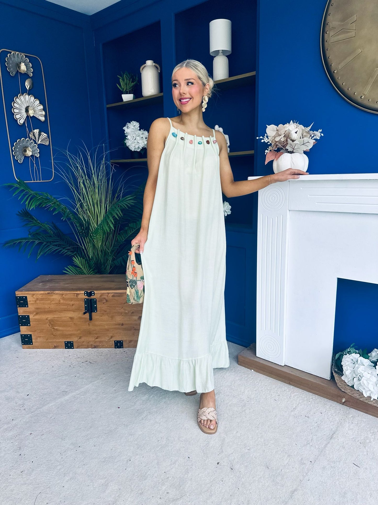 Ashley Beaded Para Maxi Dress Dress Mint