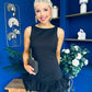 Anastasia Hem Detail Mini Dress Black