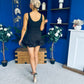 Anastasia Hem Detail Mini Dress Black