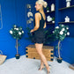 Anastasia Hem Detail Mini Dress Black