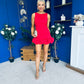 Anastasia Hem Detail Mini Dress Red