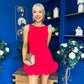 Anastasia Hem Detail Mini Dress Red