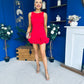 Anastasia Hem Detail Mini Dress Red