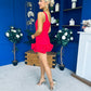 Anastasia Hem Detail Mini Dress Red
